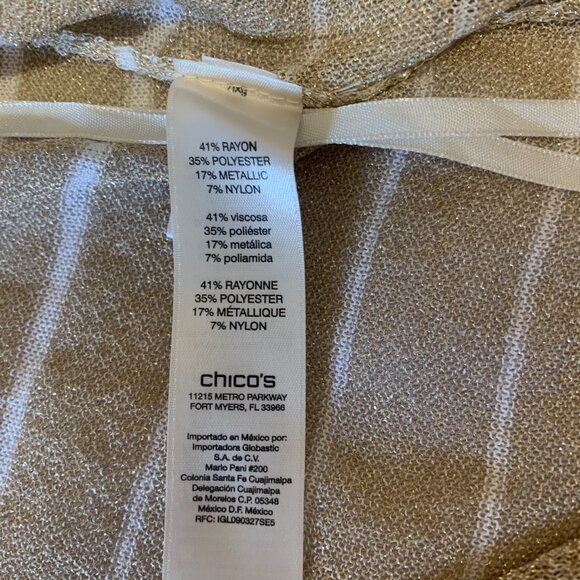 Chico's Size 0 Cori Convertible Gold White Thin Cardigan NWT - Picture 4 of 7